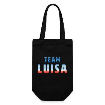 Team Luisa | Warming Stripes - Geschenkbeutel für Flaschen - Schwarz - Vorne