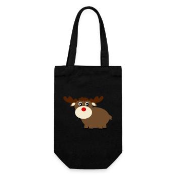 Reindeer Elk cute Christmas funny gifts - Gift Bag for Bottles - black - Front