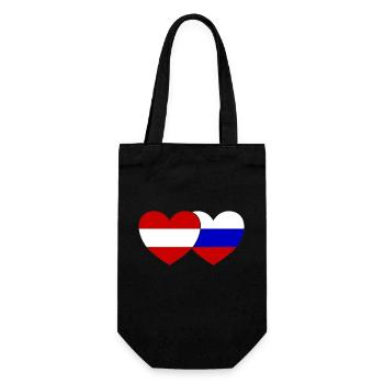 Austria Russia Flag Heart - Gift Bag for Bottles - black - Front