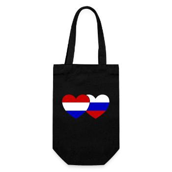 Holland Russia Flag Heart - Gift Bag for Bottles - black - Front