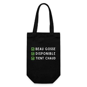 Beau gosse disponible tient chaud humour pour mec - Sac à bouteille - noir - Devant