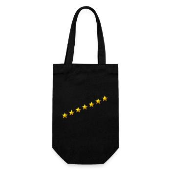 Sternenband Linie in Gold - Geschenkbeutel für Flaschen - Schwarz - Vorne
