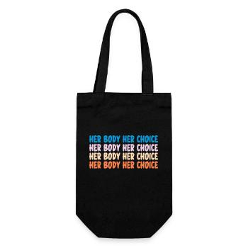 Her Body Her Choice Pro Choice Reproductive Right - Gift Bag for Bottles - black - Front