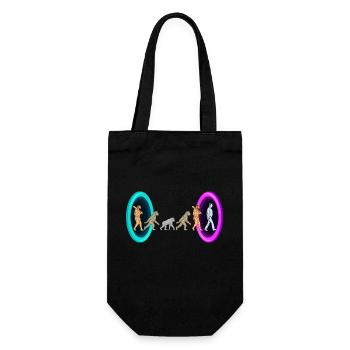 Evolution through portals - Gift Bag for Bottles - black - Front