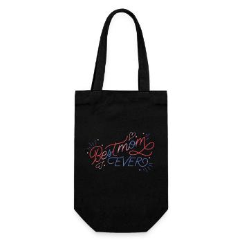 Best mom 32 - Geschenkbeutel für Flaschen - Schwarz - Vorne