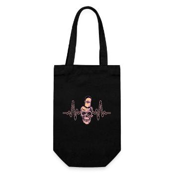 Heartbeat Skater Skateboard Skull Skull - Gift Bag for Bottles - black - Front