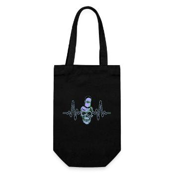 Heartbeat Skater Skateboard Skull Skull - Gift Bag for Bottles - black - Front