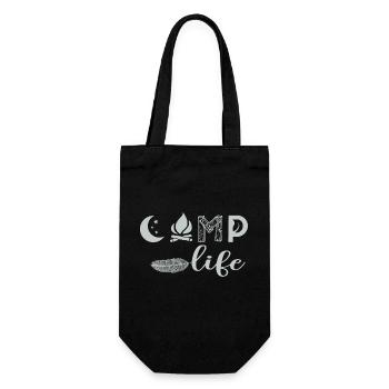Camp live - Gift Bag for Bottles - black - Front