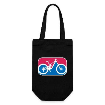 Mountainbike Downhill Fahrrad mtb logo Geschenk - Geschenkbeutel für Flaschen - Schwarz - Vorne