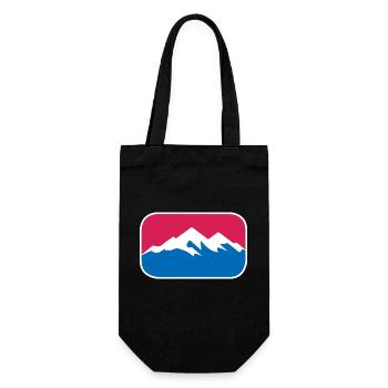 Berge Wandern Logo Schnee Alpen lustiges Geschenk - Geschenkbeutel für Flaschen - Schwarz - Vorne