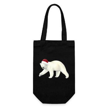 Polar bear at Christmas - Gift Bag for Bottles - black - Front