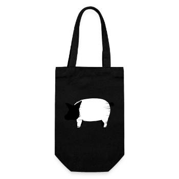 Schwein Schweinchen Schweine Tier Tiere Vektor 7 - Geschenkbeutel für Flaschen - Schwarz - Vorne