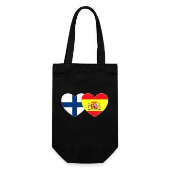 Finland Spain Flag Heart - Gift Bag for Bottles - black - Front