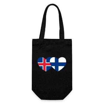 Islande Finlande Flag Coeur - Sac à bouteille - noir - Devant
