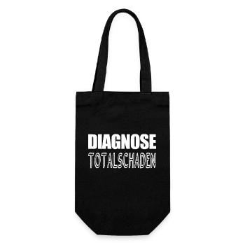 Diagnose Totalschaden Lustig Humor - Geschenkbeutel für Flaschen - Schwarz - Vorne