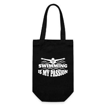 Schwimmerin Frau Schwimmer Schwimmverein Schwimmen - Geschenkbeutel für Flaschen - Schwarz - Vorne