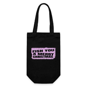 Pêche adorable mignon comique heureux bubaprints drôle - Sac à bouteille - noir - Devant