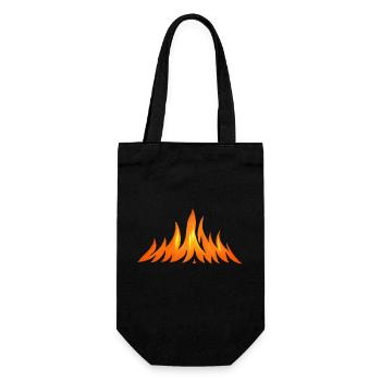 Campfire Camping Nature Forest Fire Outside 10 - Gift Bag for Bottles - black - Front