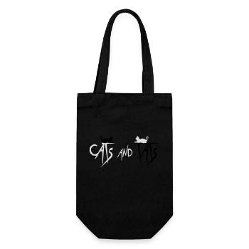 cats and tats Zitat - Geschenkbeutel für Flaschen - Schwarz - Vorne