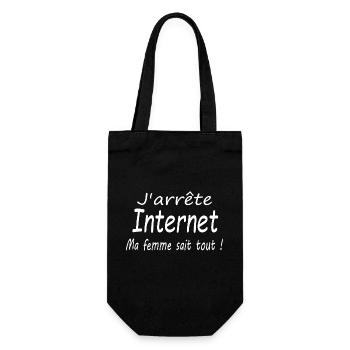 j'arrête internet ma femme sait tout - Sac à bouteille - noir - Devant