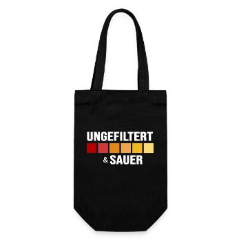 Aquarium-Fisch Aquarianer "ungefiltert und sauer" - Geschenkbeutel für Flaschen - Schwarz - Vorne