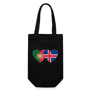 Portugal Islande Flag Coeur - Sac à bouteille - noir - Devant