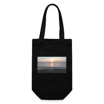 Sonnenuntergang - Sankt Peter Ording - Geschenkbeutel für Flaschen - Schwarz - Vorne