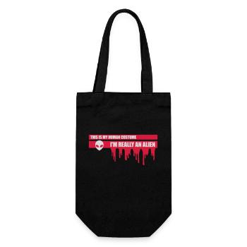 human costume alien Zitat - Geschenkbeutel für Flaschen - Schwarz - Vorne