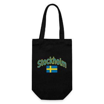 Stockholm schweden flagge - Geschenkbeutel für Flaschen - Schwarz - Vorne