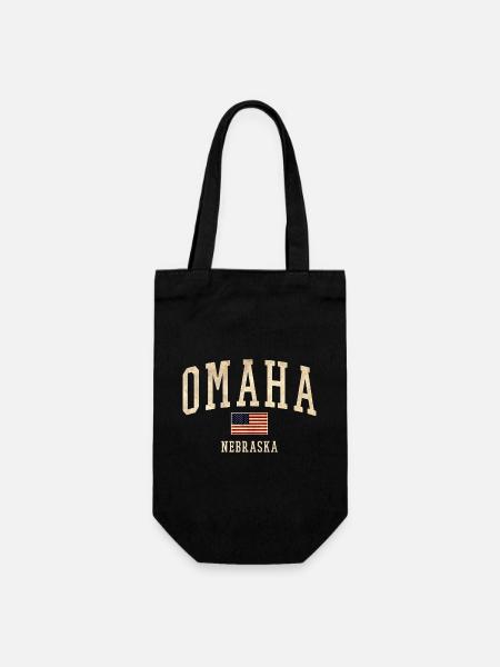 Omaha Nebraska Vintage Patch - Geschenkbeutel für Flaschen - Schwarz
