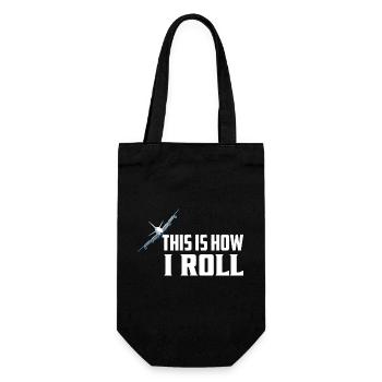 This Is How I Roll Pilot Aviation - Gift Bag for Bottles - black - Front
