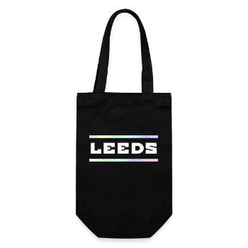 Leeds Schriftzug - Geschenkbeutel für Flaschen - Schwarz - Vorne