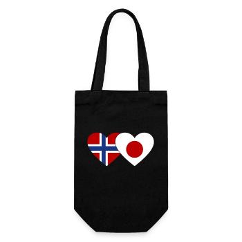 Norvège Japon Flag Coeur - Sac à bouteille - noir - Devant