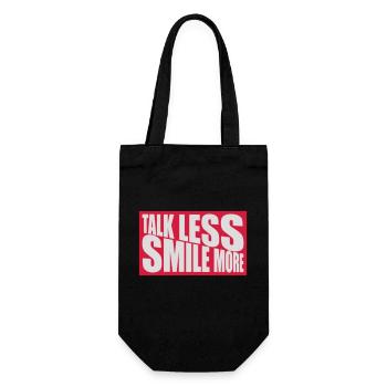 talk less smile more - Geschenkbeutel für Flaschen - Schwarz - Vorne