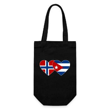 Norway Cuba Flag Heart - Gift Bag for Bottles - black - Front