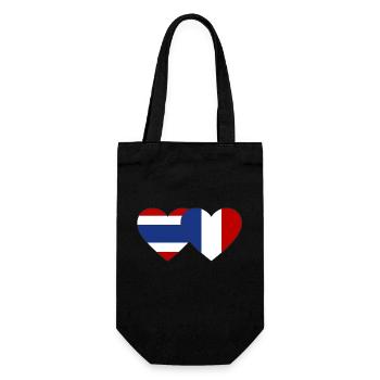 Thaïlande France Flag Heart - Sac à bouteille - noir - Devant