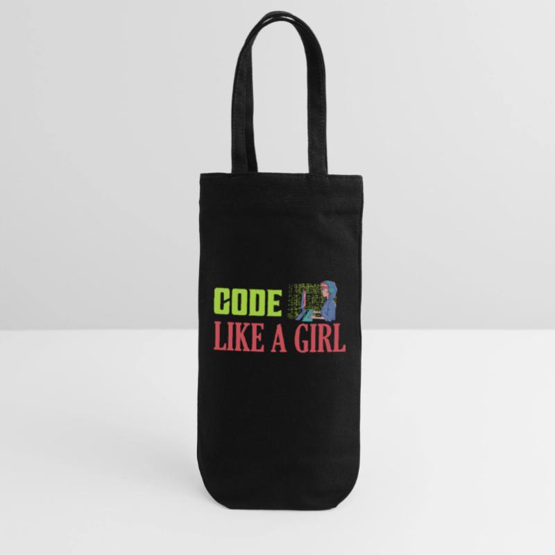 Coder comme une fille Programmeur Codage Sac à bouteille