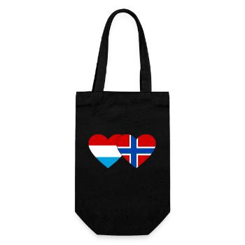 Luxembourg Norvège Flag Coeur - Sac à bouteille - noir - Devant