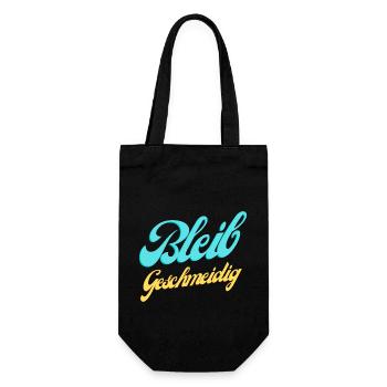 Bleib Geschmeidig Lustiger Spruch Cool Geschenk - Geschenkbeutel für Flaschen - Schwarz - Vorne