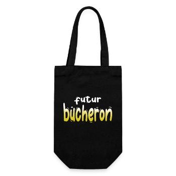 futur bûcheron bûcheronne bûcherons humour bûches - Sac à bouteille - noir - Devant