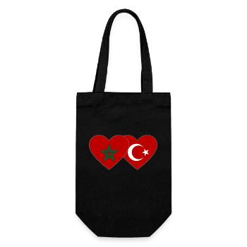 Morocco Turkey Flag Heart - Gift Bag for Bottles - black - Front
