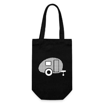 Caravane Camping tricot motif Caravane d’hiver - Sac à bouteille - noir - Devant