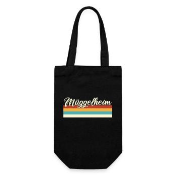 Müggelheim - Treptow - Köpenick - Berlin - Retro - Geschenkbeutel für Flaschen - Schwarz - Vorne