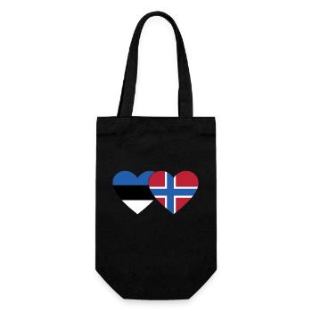 Estland Norwegen Flagge Herz - Geschenkbeutel für Flaschen - Schwarz - Vorne