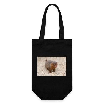 dwarf mongoose (in german Zwergmangusten) Helogale - Gift Bag for Bottles - black - Front