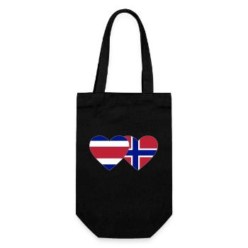 Costa Rica Norvège Flag Coeur - Sac à bouteille - noir - Devant