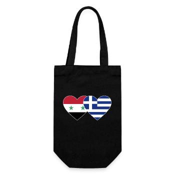 Syrie Grèce Flag Coeur - Sac à bouteille - noir - Devant