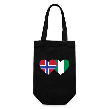 Norway Nigeria Flag Heart - Gift Bag for Bottles - black - Front