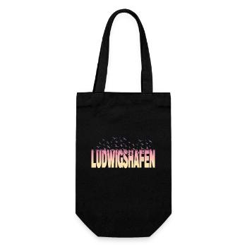 Ludwigshafen Deutschland Stadt Vögel Skyline - Geschenkbeutel für Flaschen - Schwarz - Vorne