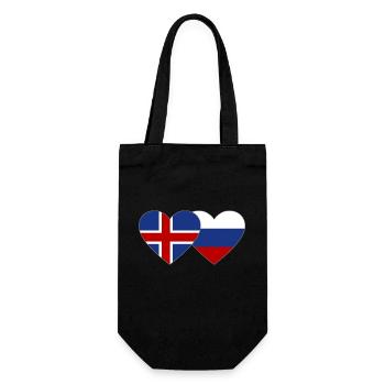 Iceland Russia Flag Heart - Gift Bag for Bottles - black - Front